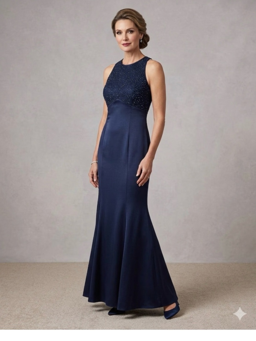 Reggio Dress size 8 Sparkle Sequins Embellished Maxi Party Prom Formal Navy
